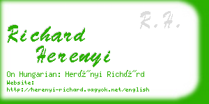 richard herenyi business card